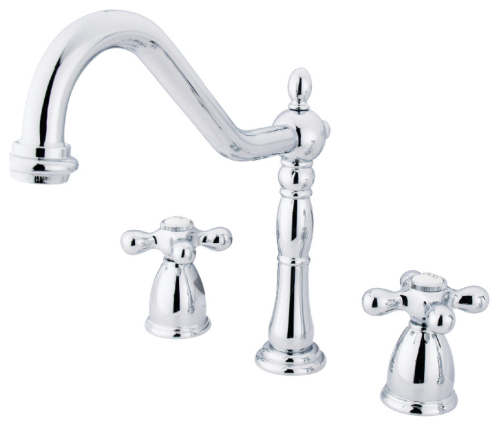 Kingston Brass Widespread Kitchen Faucet, Polished Chrome