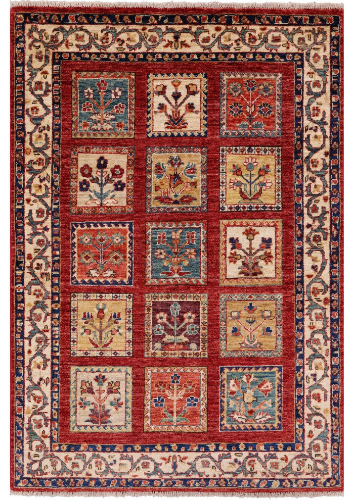 Persian Garden Design Hand-Knotted Rug 3' 4" X 4' 9" Q11055