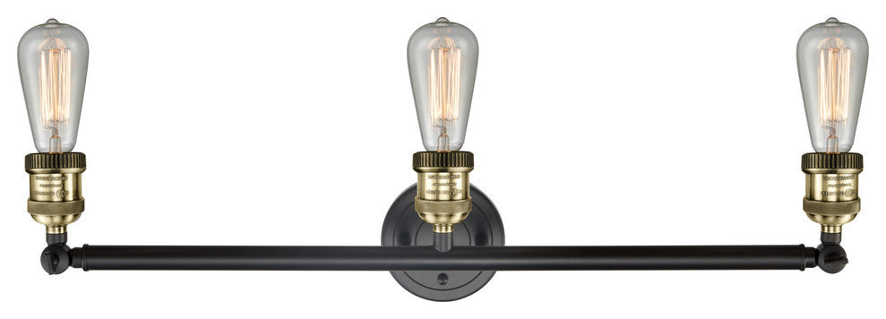 INNOVATIONS LIGHTING 205NH-BAB Bare Bulb 3 Light Bath Vanity Light