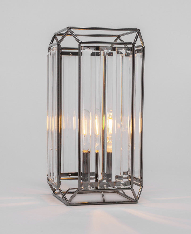 Genesis Accent Table Lamp Shown, Black Chrome Finish With 3 Watt LED Bulb