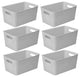 Plastic Rattan Storage Box Basket Organizer Large, ba426, Grey, 6