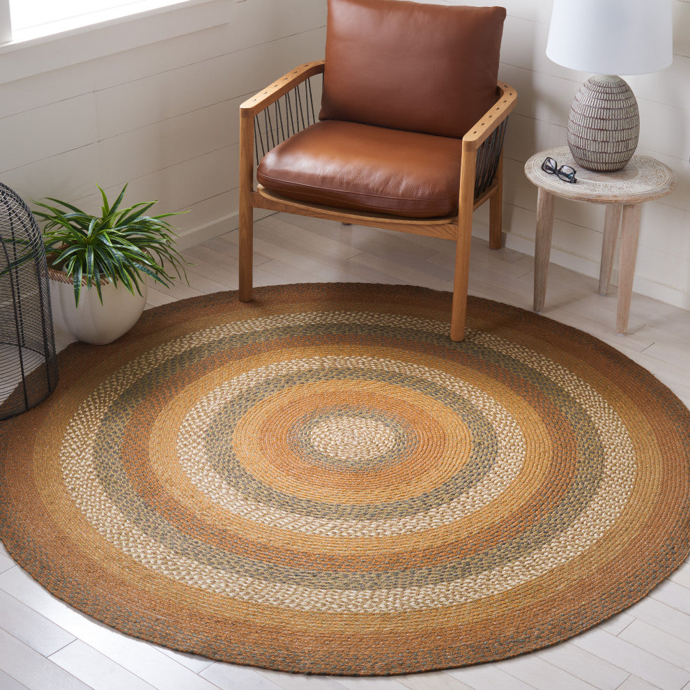 Safavieh Cape Cod Collection BRD652A Rug, Ivory/Green, 6' X 6' Round