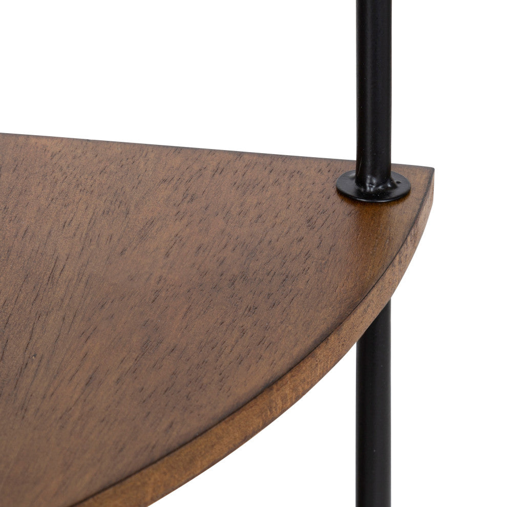 Walters Corner Shelf, Rustic Brown/Black, 17"x12"x35"