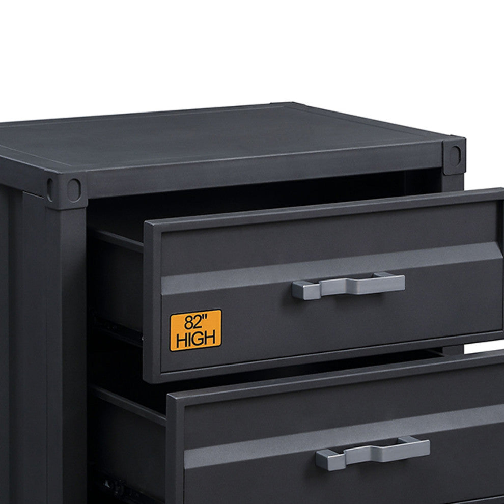 ACME Cargo 3-Drawer Chest, Gunmetal Finish