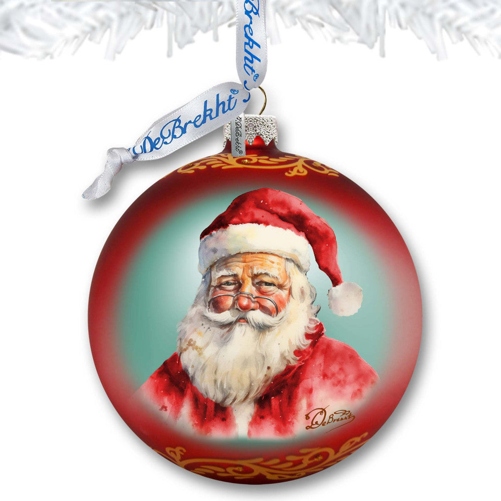 Captivating Smile of Santa Ball Glass Ornament Christmas Decor