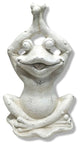 20" White Yoga Frog Indoor Outdoor Statue