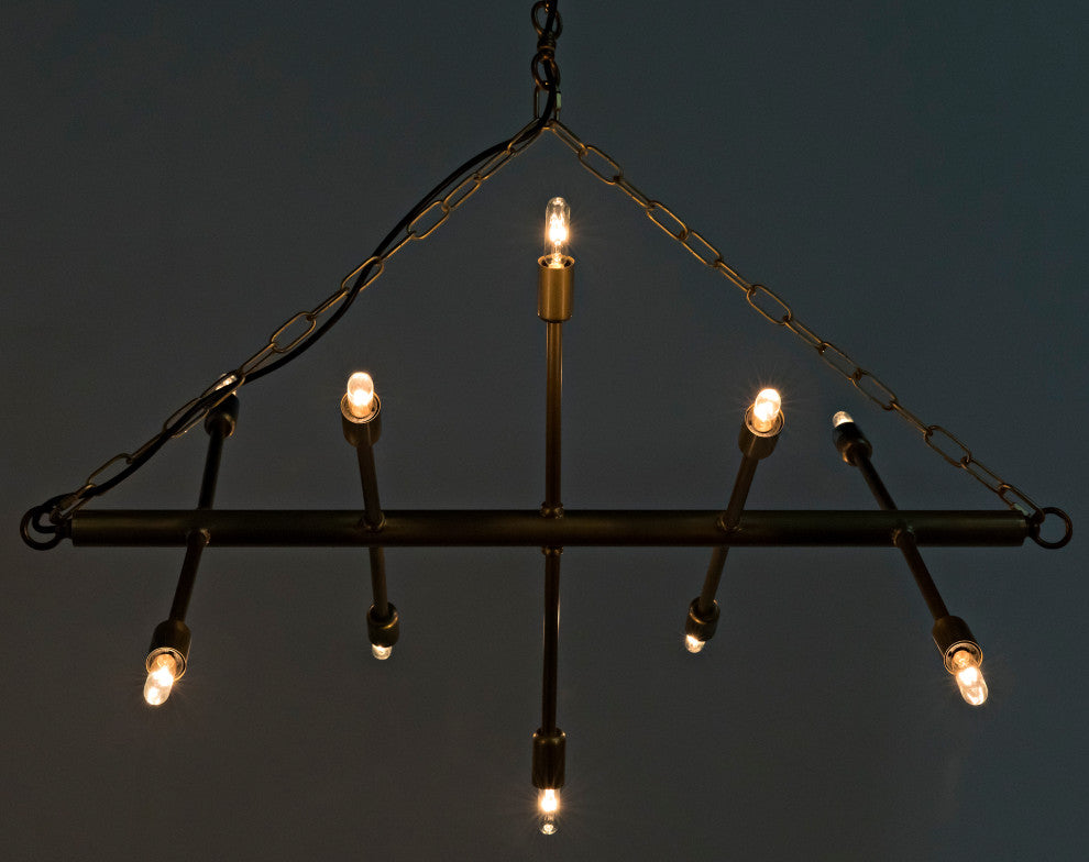 Sperato Chandelier, Antique Brass