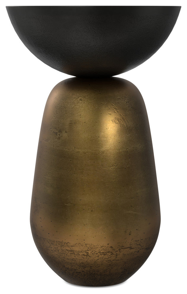Clement Side Table, Black/ Antique Brass