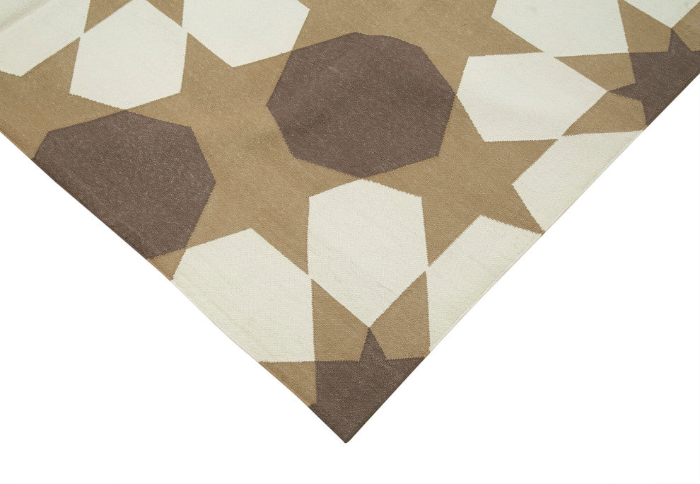 Rug N Carpet - Handmade Wool 6' 1'' x 9' 0'' Modern Design Dhurrie Kilim Rug