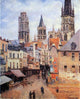 Camille Pissarro Rue de l'Eppicerie Rouen: Morning Grey Weather Wall Decal