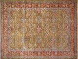 Turkish-Knotted Abdul Gold/Red Rug, 10'3x13'4"