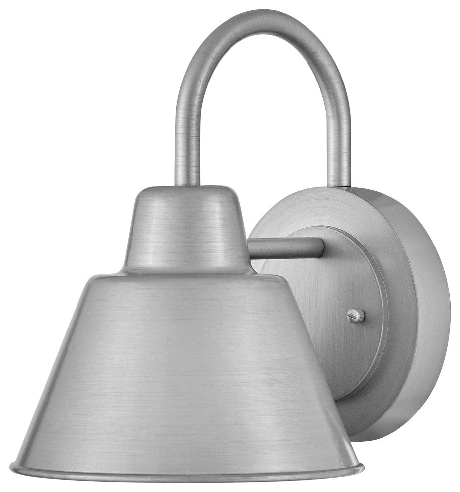 Lark Wes 10.5" Small Outdoor Gooseneck Barn Light, Antique Brushed Aluminum