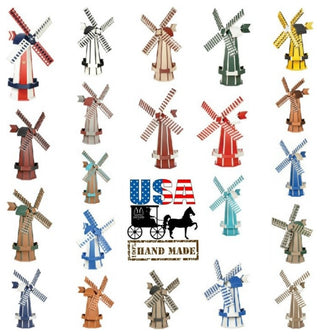 American Pride Windmill, Patriotic America Garden Weather Vane, Amish, 41"