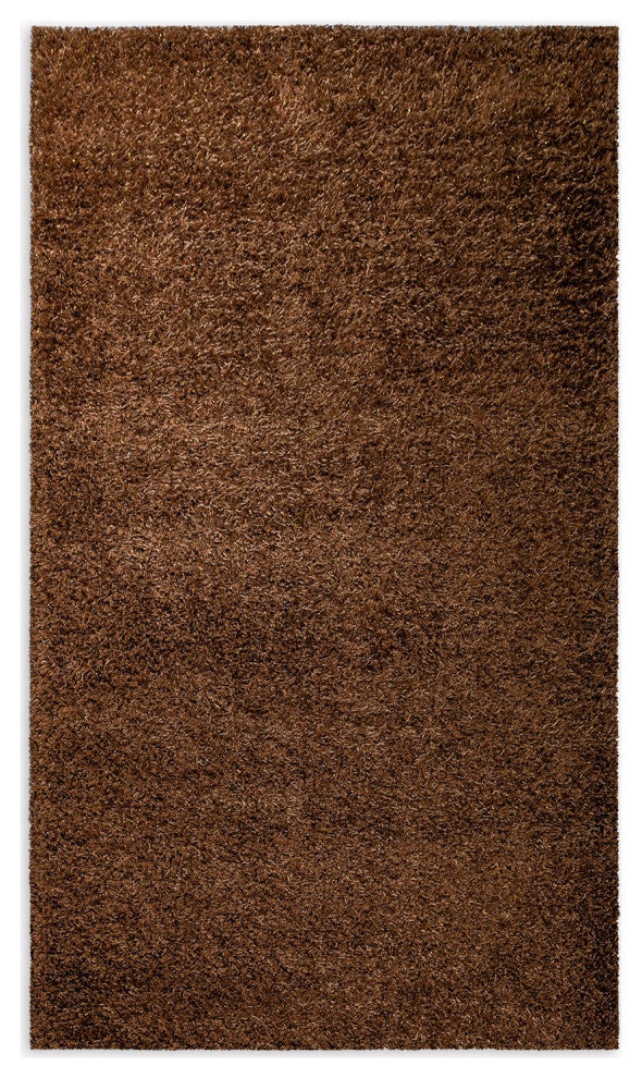 2" x 8" Dark Brown and Gold Sparkly Runner Rug
