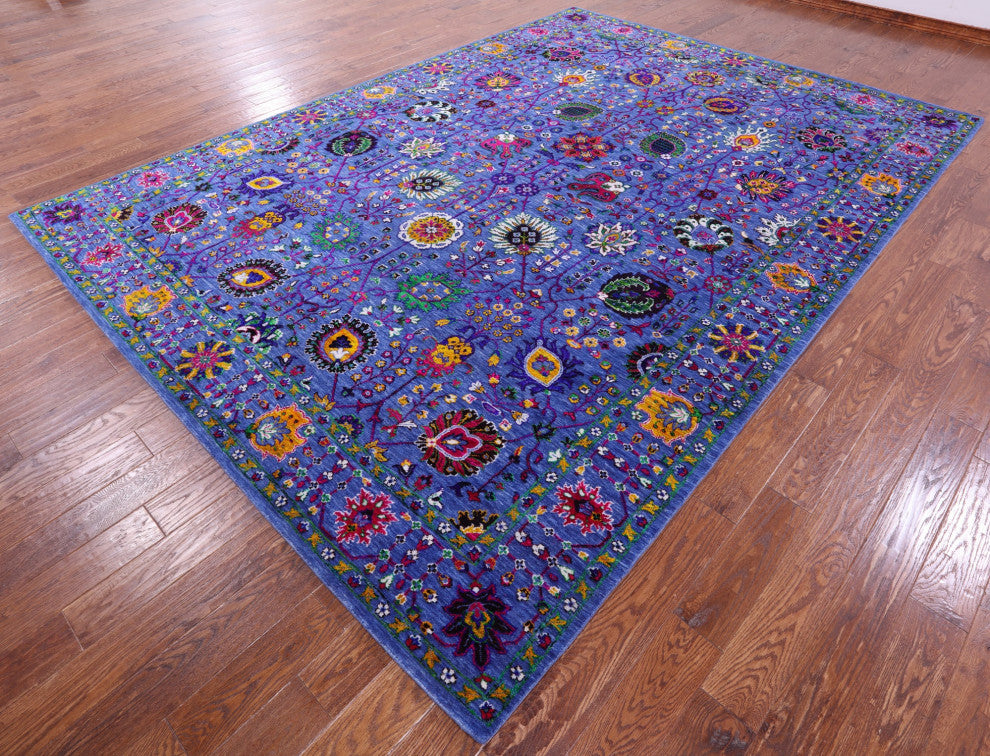 Wool & Silk Persian Hand Knotted Rug 8' 11" X 12' 5" - Q15779