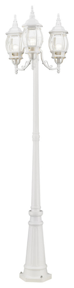Textured White Traditional, Colonial, French Historical, Outdoor Post Light