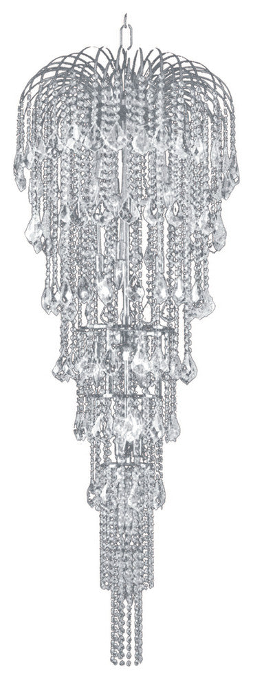 Artistry Lighting Falls Collection Hanging Crystal Chandelier 24x60, Chrome
