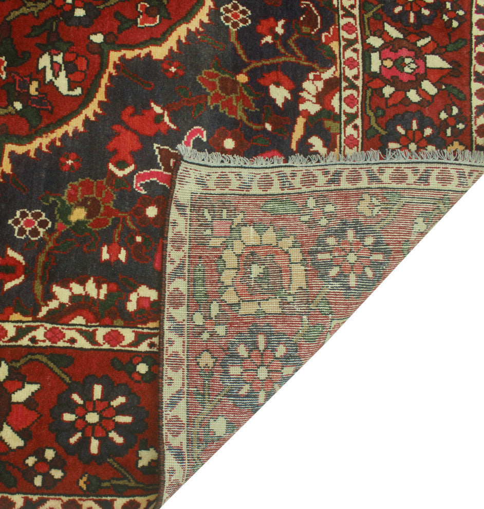 Fine Vintage Distressed Payden Red/Navy Rug, 6'8 x 9'6