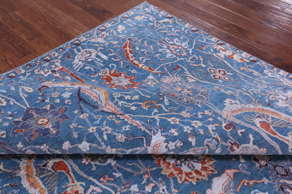 8' 2" X 10' 5" Persian Wool & Silk Hand Knotted Rug - Q14901