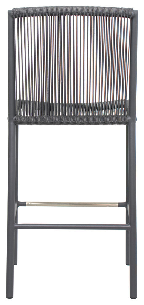 Stockholm Counter Side Chair, Set of 2, Dark Gray Frame, Dark Pebble Weave
