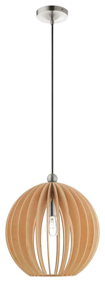 Livex Lighting Pendants 1 Light Brushed Nickel Pendant