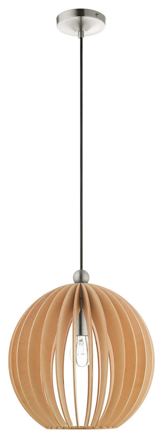 Livex Lighting Pendants 1 Light Brushed Nickel Pendant