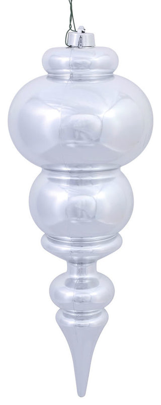 14" Silver Shiny Finial Uv Drilled