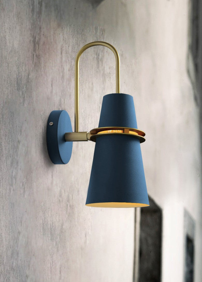Kandersteg | Wall Lamp in the Shape of Truncated Cone, Blue