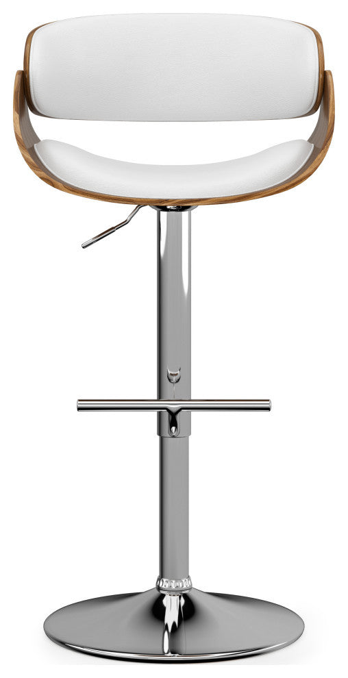 Amery Adjustable Swivel Bar Stool, White