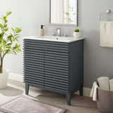 Render 30" Bathroom Vanity Cabinet, Gray White