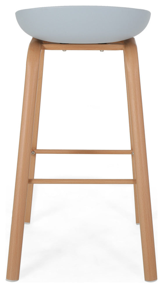Morgan 30" Modern Barstool With Iron Legs, Set of 2, Gray