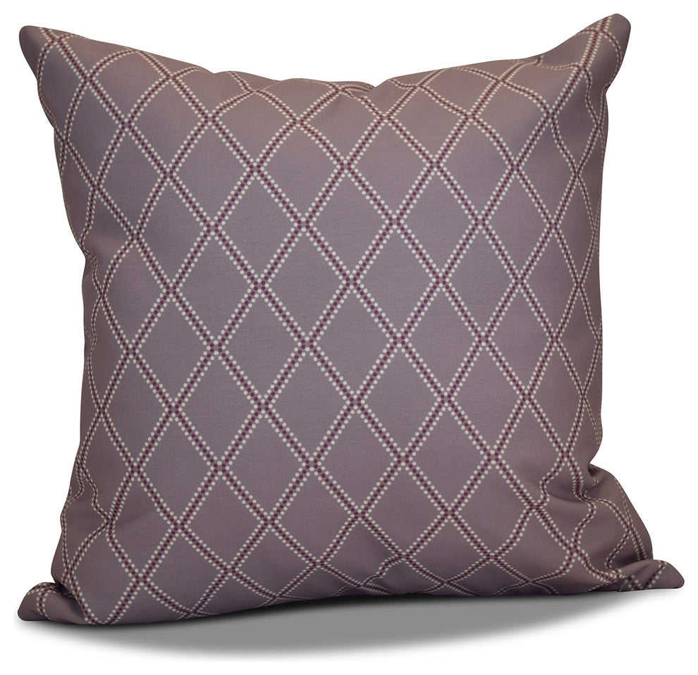 Decorative Holiday Pillow Geometric Print, Lavender, 18"x18"