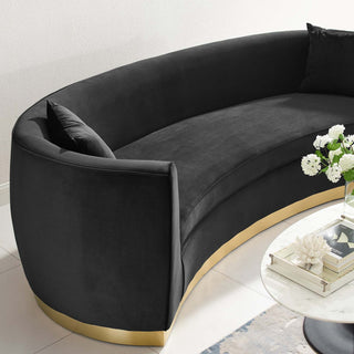 Resolute Curved Performance Velvet Sofa EEI-3408-BLK