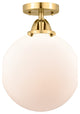 Beacon Semi-Flush Mount, Satin Gold, Matte White, Matte White