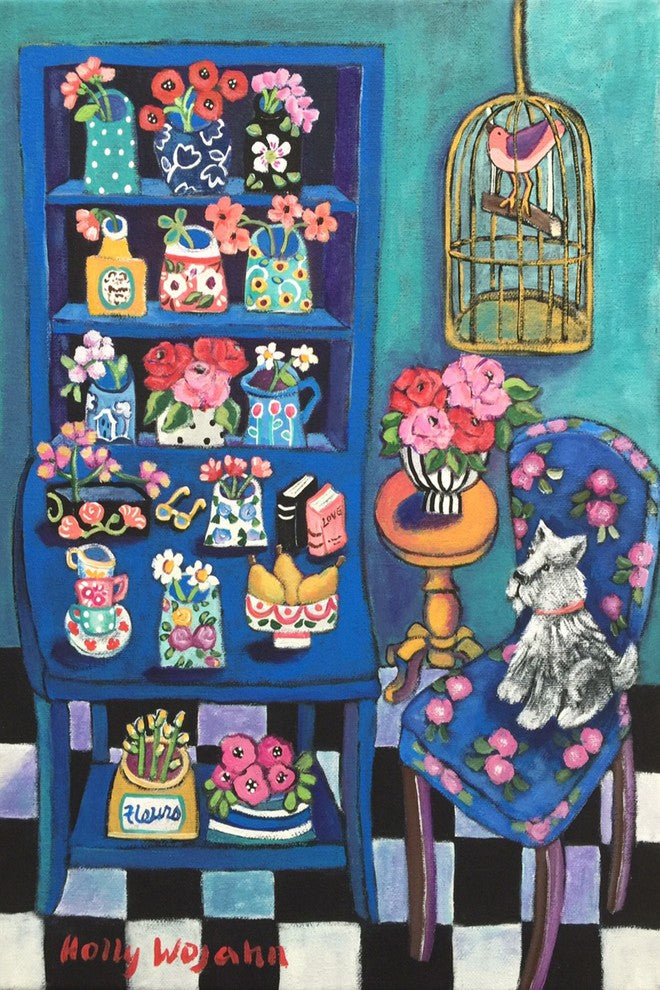 Marmont Hill, "Sitting with the Flowers" by Holly Wojahn Wrapped Canvas, 30x45