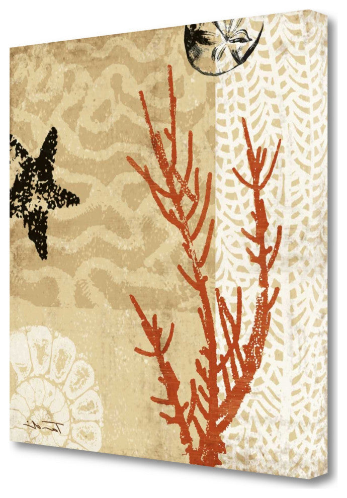 Underwater Coral With Starfish and Sandollar 3 Giclee Wrap Canvas Wall Art