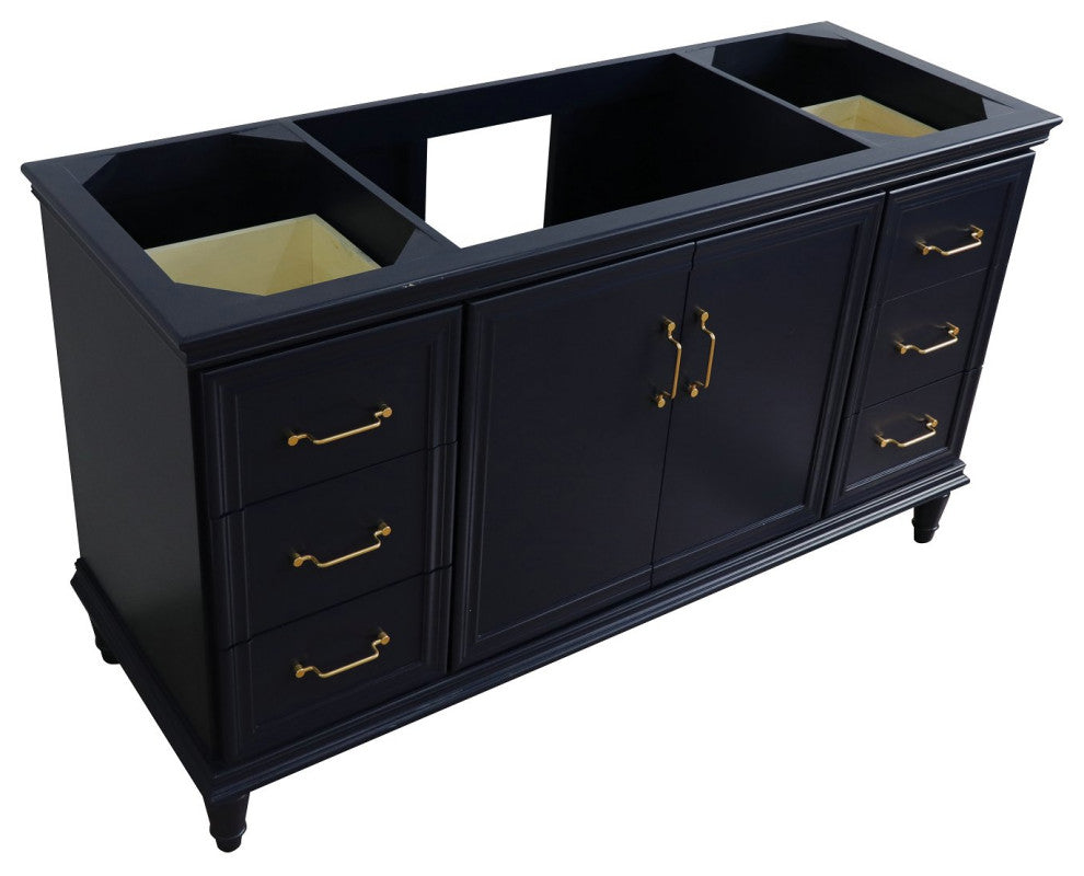 60" Single Vanity, Blue Finish, Cabinet Only