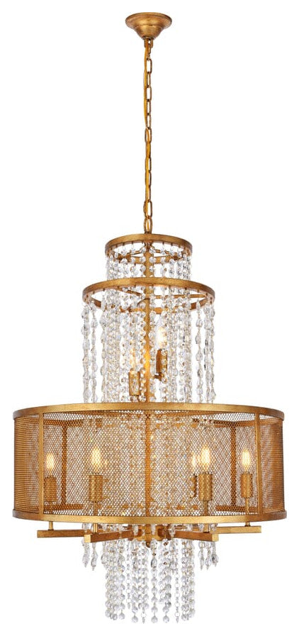 Elegant 1540D24GI Legacy 8 Light Golden Iron Chandelier Clear Royal Cut Crystal