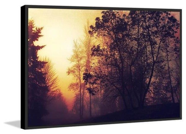 "Misty Sunrise" Floater Framed Painting Print on Canvas, 60"x40"
