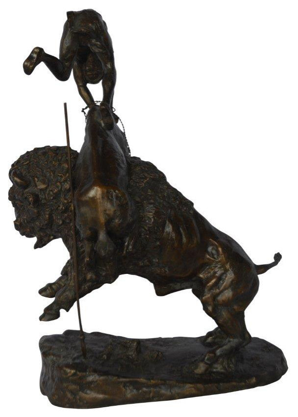 Buffalo Horse by Remington medium sz bronze statue -  Size: 21"L x 13"W x 29"H