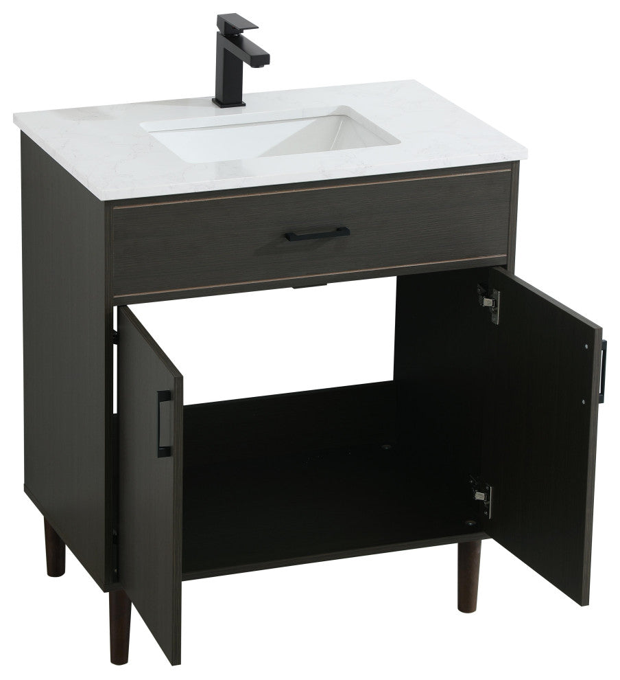 Home Living 30" Single Bathroom Vanity, Mocha Brown