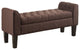 Wood Based Tufted Storage Ottoman with Armrests, Brown