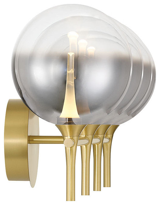 Iissa, Vanity, 4Lt, Gold, Smoked Glass