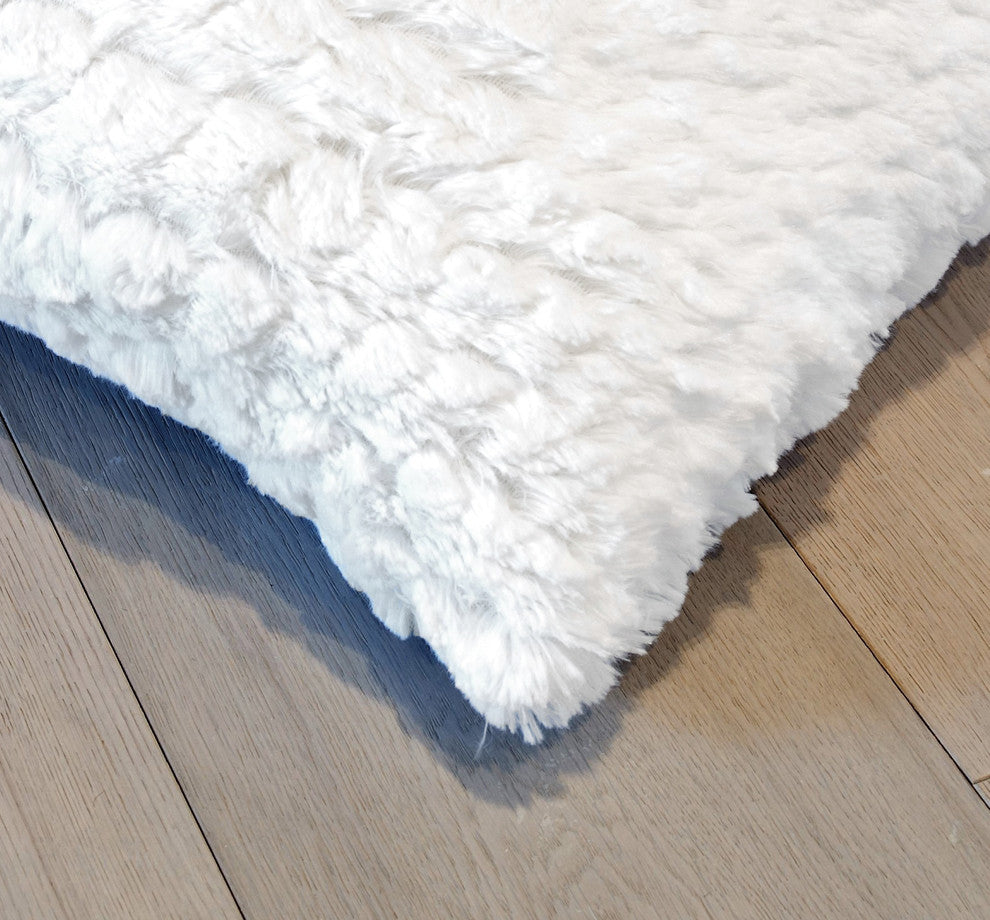 Belton Faux Fur Pillows, Set of 2, Ivory Mink, 12"x20"
