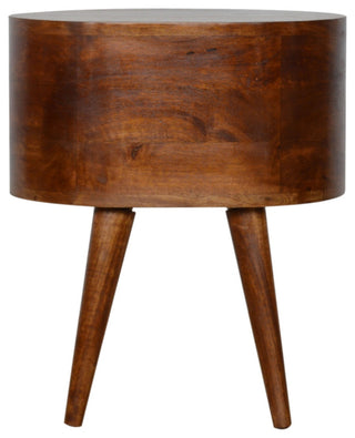 Chestnut Rounded Nightstand Table
