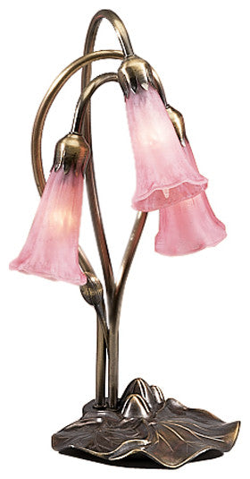 Meyda Lighting 14728 16"H Pink Pond Lily 3 LT Accent Lamp