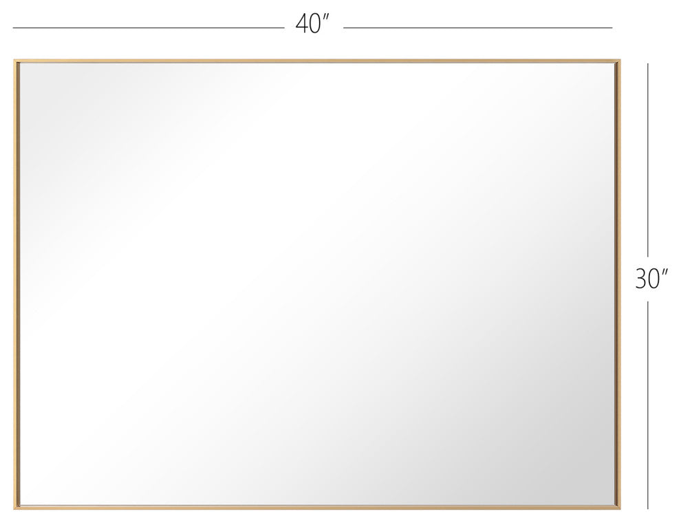 Rectangle Framed Bathroom Vanity Mirror Accent Wall Mirror, Gold, 30"x40