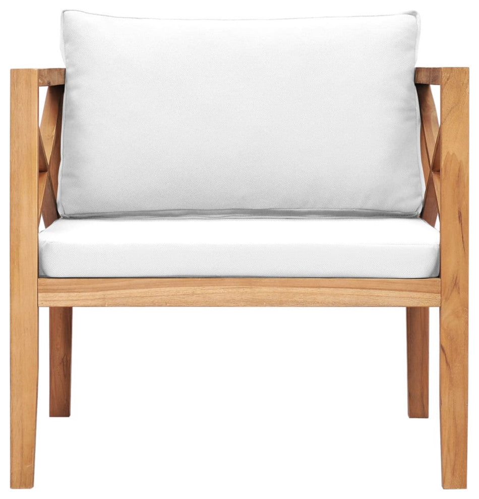 Vidaxl Patio Chair With Cream Cushions Solid Teak Wood
