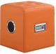 Lounge Ottoman With Bluetooth Speaker, Orange PU PU, FR Foam Orange PU