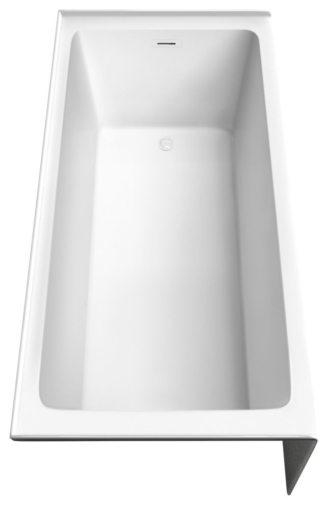 Grayley 66x32" Alcove Bathtub with Right-Hand Drain and Trim in Shiny White